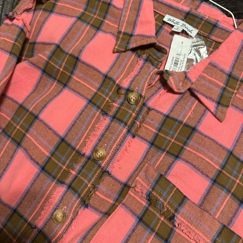 Pink Flannel shirt NWT - Picture 4 of 13